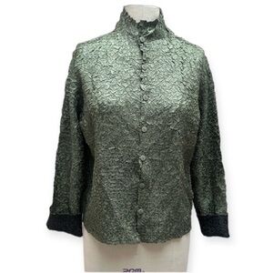 Vintage POW Wow Reversible Button Up Crinkle Top